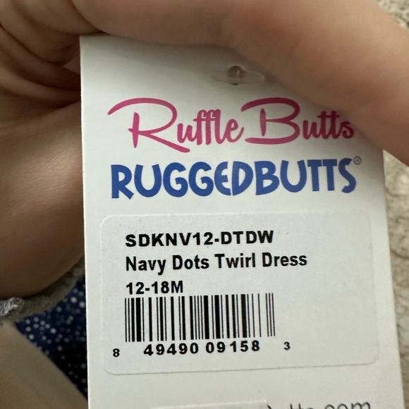 Ruffle Butts Baby Girl Polka Dot Twirl Dress Size 12/18 Months Brand New - Picture 3 of 3